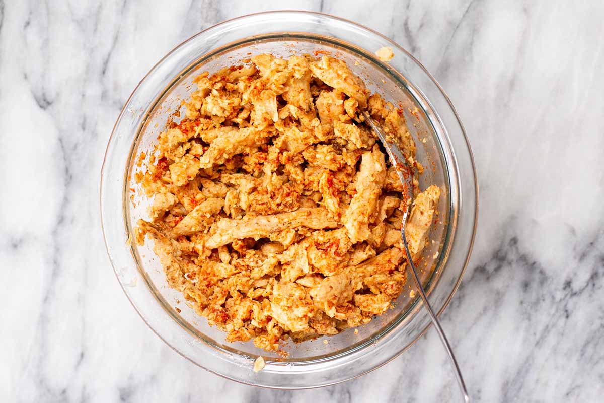 seasoned soy curls in a bowl