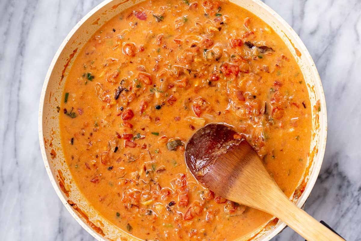ginger curry sauce, after cooking
