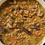 Andhra green chili chickpeas in the pan, after cooking