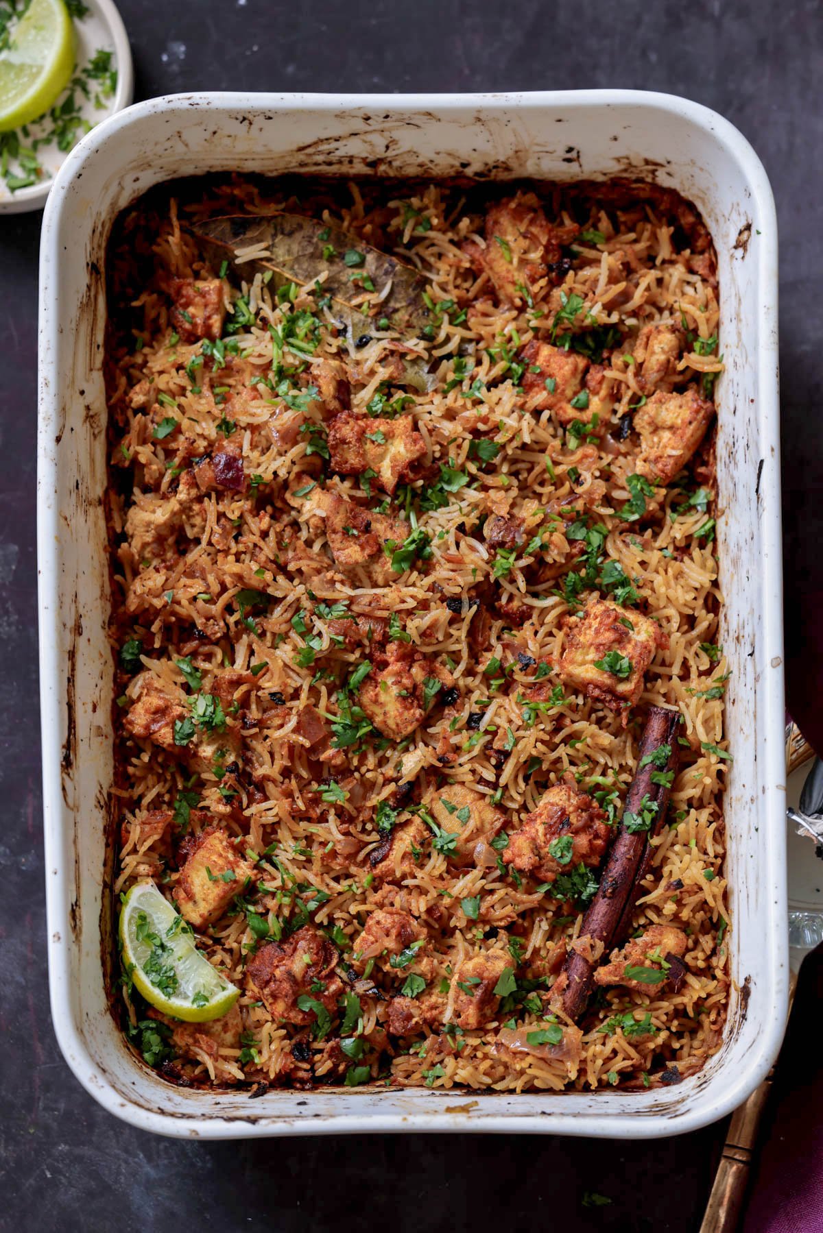 Lucknowi biryani in the pan