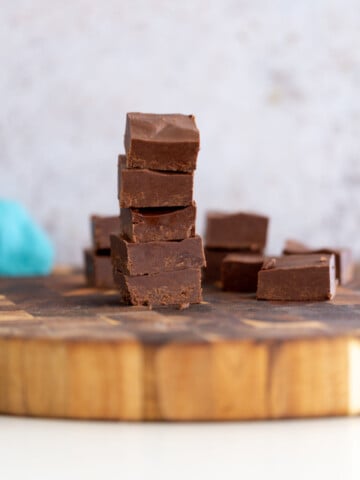 vegan chocolate fudge stacked