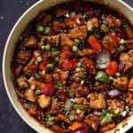 General Tso's tofu in the pan