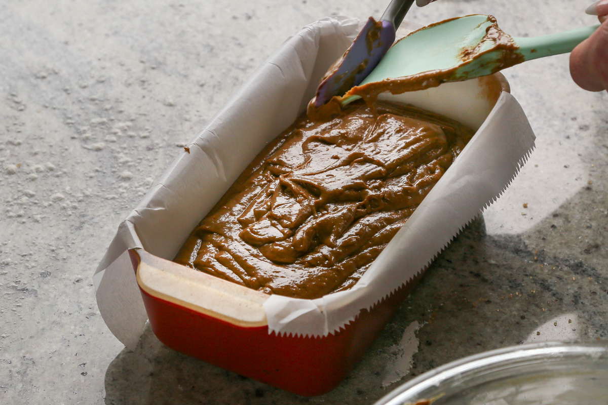 smoothing out the top of the batter