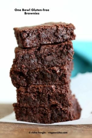 Vegan Glutenfree Brownies #veganbrownies #glutenfree #easyveganrecipes #veganricha