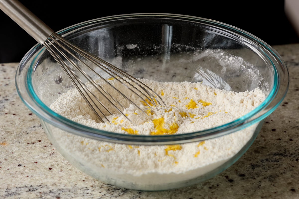 adding the lemon zest