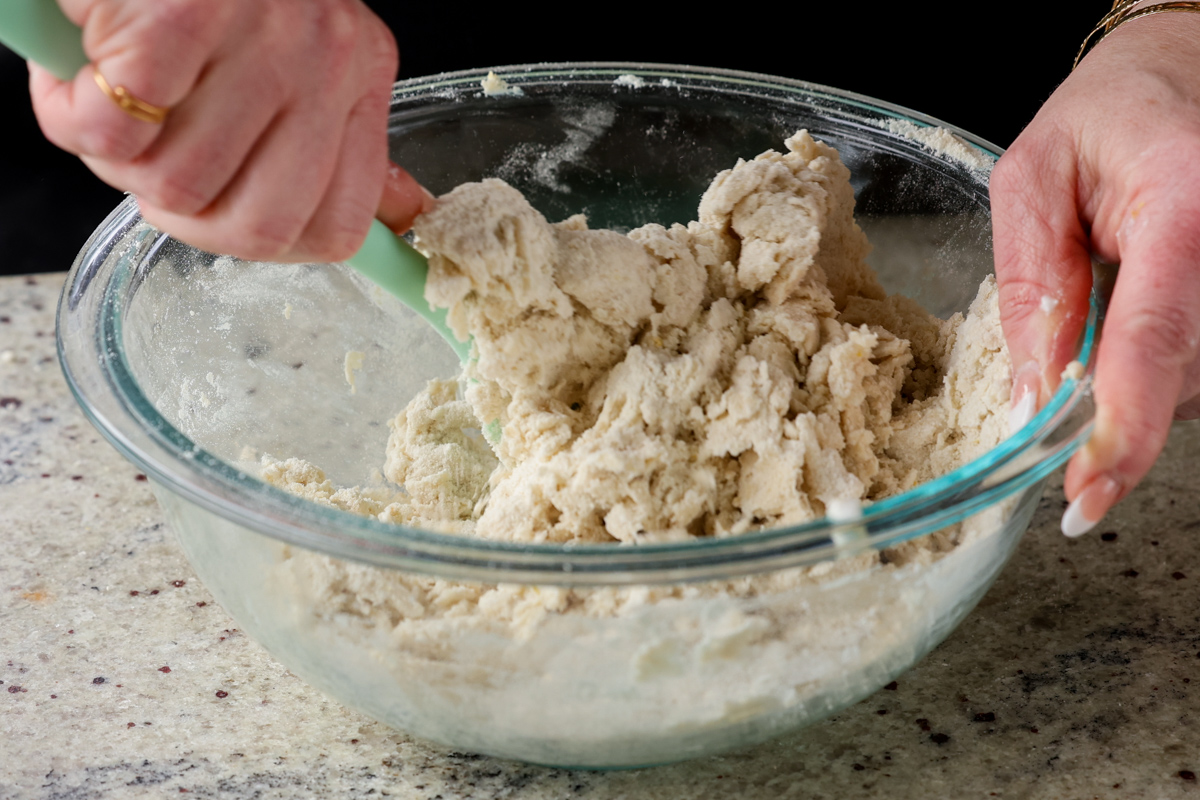 mixing the dough