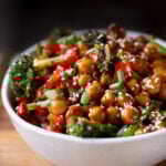 bowl of Mongolian chickpeas