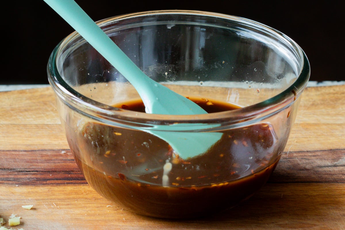 sauce in the bowl after mixing ingredients together