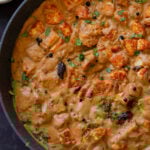 close-up of a panful of Pahadi curry