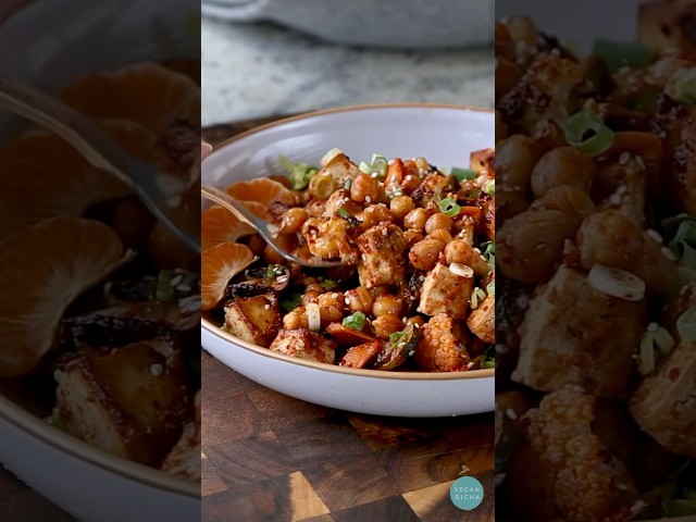 Gochujang Sheet Pan Dinner with maple Gochugaru dressing #shorts #sheetpandinner #vegandinner