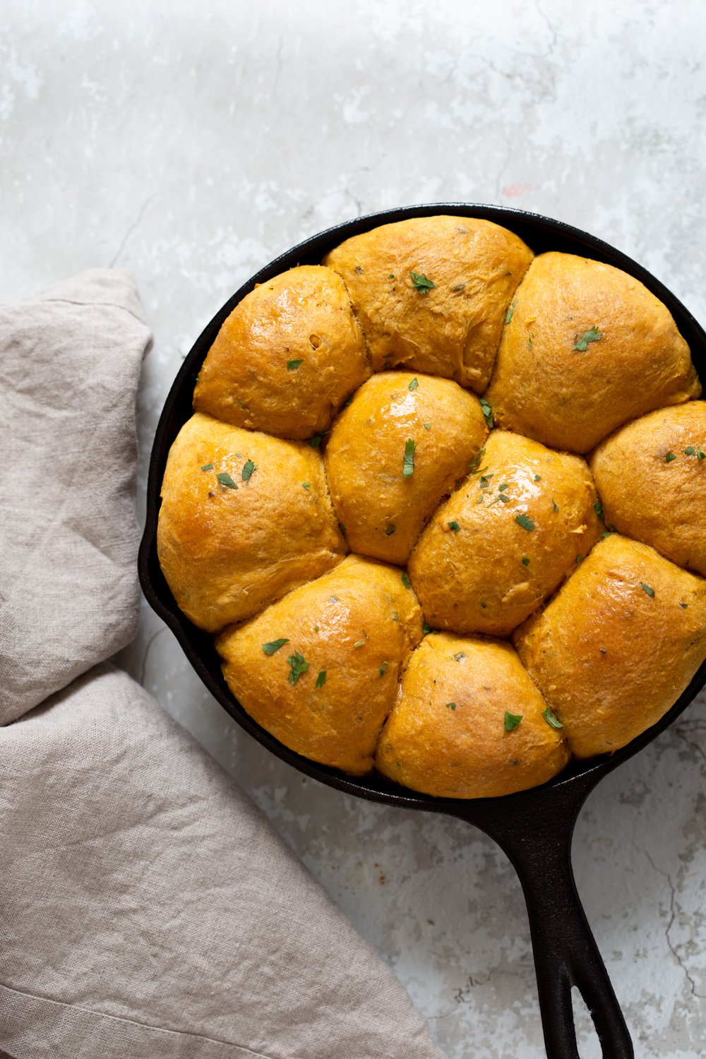 Vegan Sweet Potato Rolls - Soft Herb Dinner Rolls. 7 Ingredients, Freezer friendly. Melt in your mouth sweet potato bread rolls. #Vegan #veganRicha #Soyfree #Nutfree Palm Oil-free #Recipe