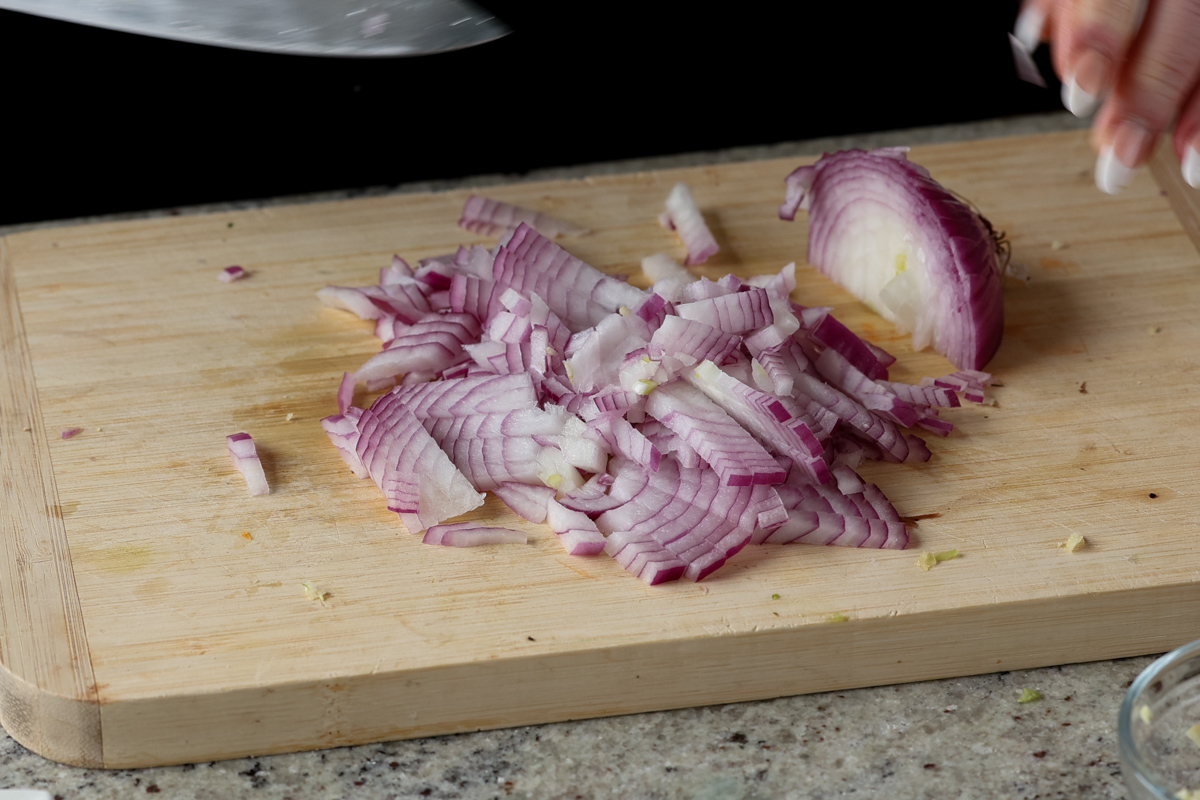 chopping onions