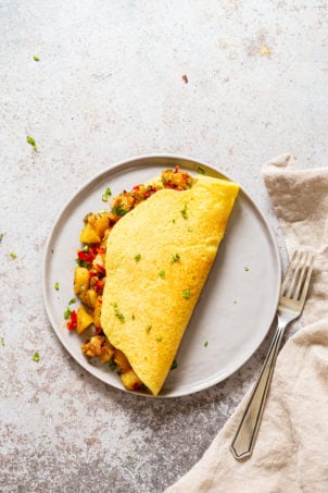Vegan Omelet with Breakfast potatoes