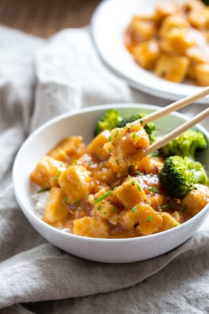 Vegan Orange Tofu #veganricha #easyveganrecipes