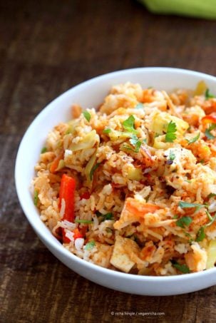 Peanut Sauce Fried Rice #vegan #veganricha | VeganRicha.com