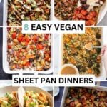 image collage of vegan sheet pan dinners, text overlay