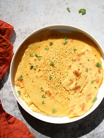 Vegan Socca in a white plate