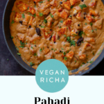 photo of a panful of Pahadi curry, text overlay