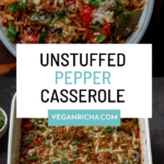 photos of unstuffed pepper casserole, text overlay